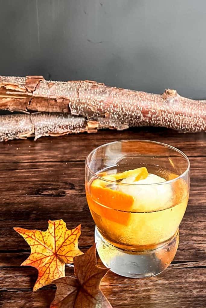 maple bourbon sour in glass