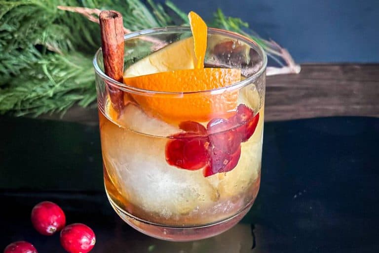 Mr. Claus’s Bourbon Infused Cranberry Old Fashioned