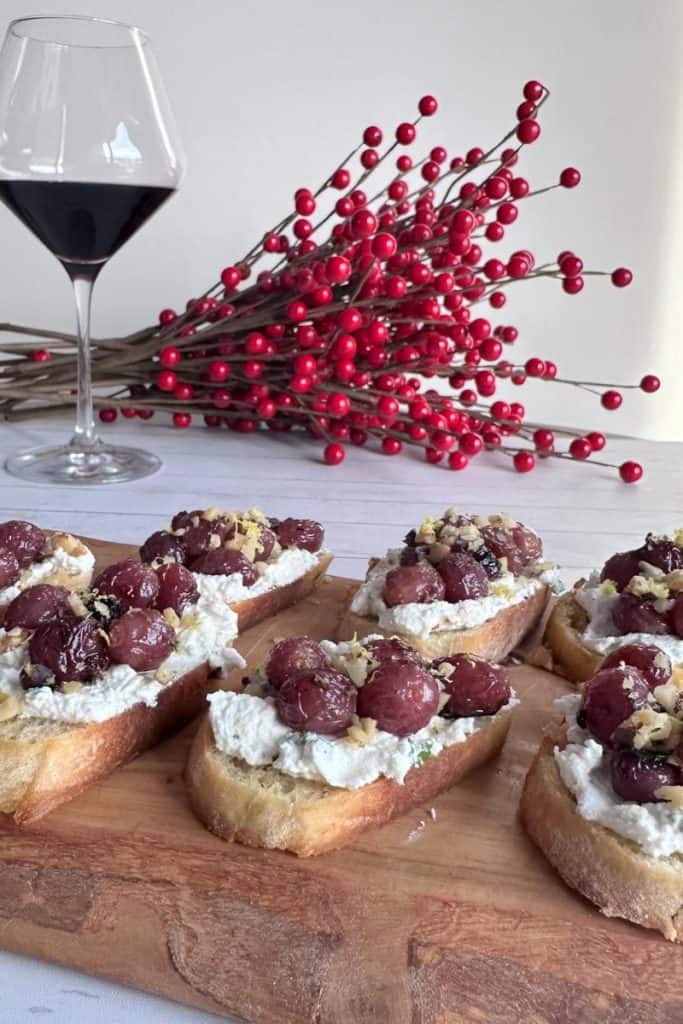 Red Grape Bruschetta Crostinis