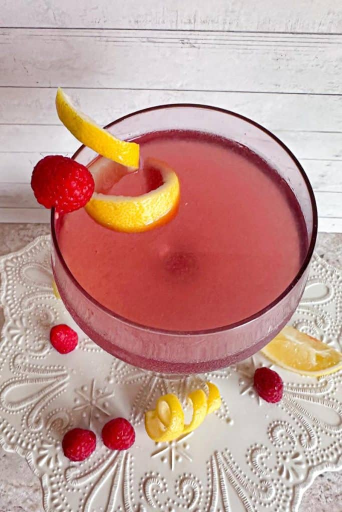 Chambord Daiquiri with lemon peel garnish