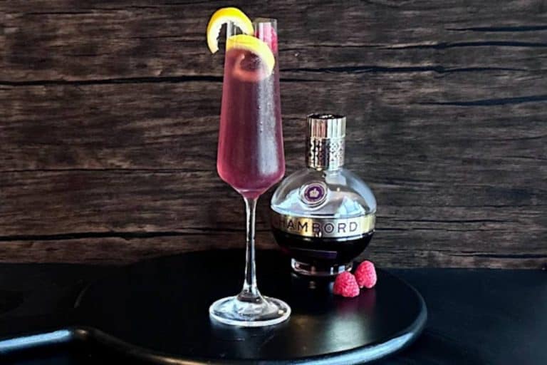 Romantic French Raspberry 75 Cocktail for Valentine’s Day